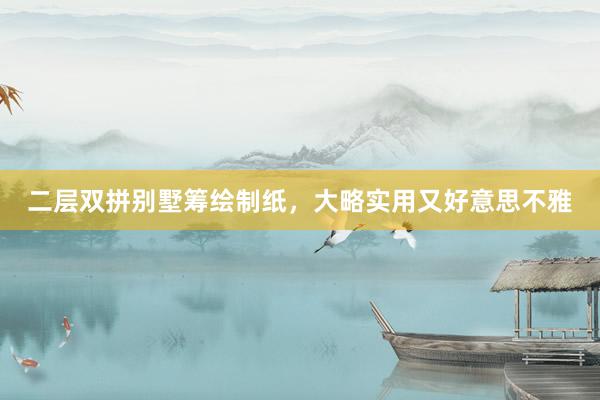 二层双拼别墅筹绘制纸,大略实用又好意思不雅